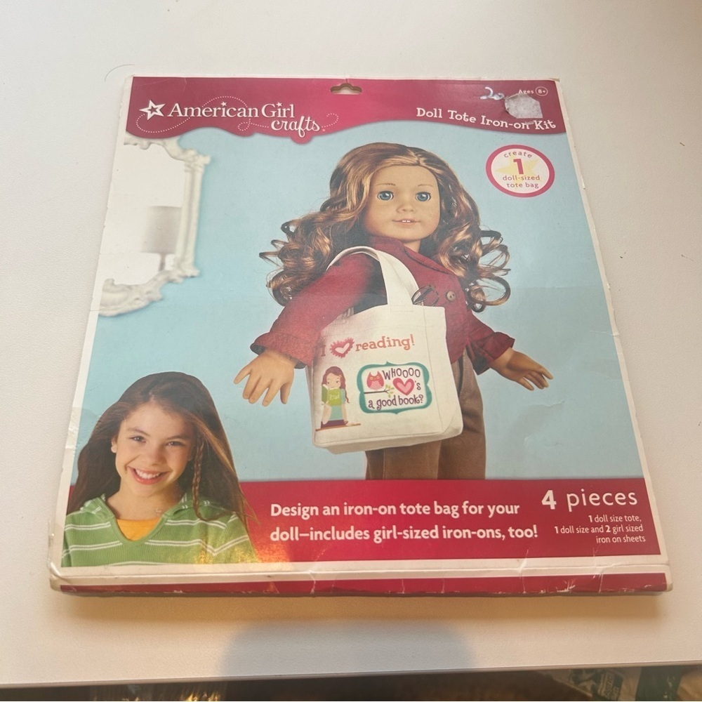 American Girl boxed craft set design a tote for your AG doll with iron-ons HTF